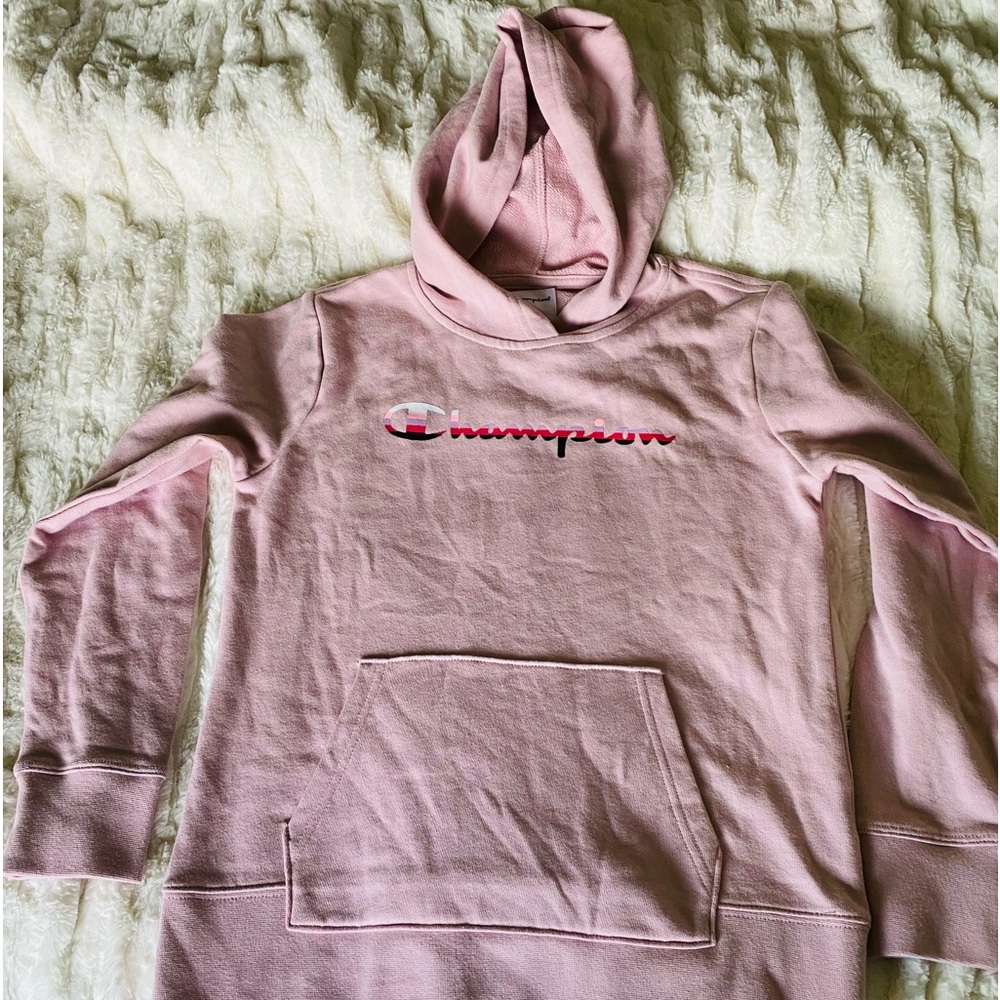 Girls Pink Champion hoodie size large 14/16 NWOT